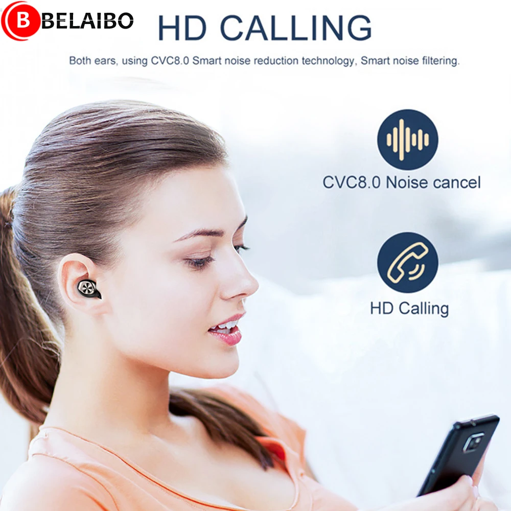 

TWS 5.0 Bluetooth Earphones Wireless Headphones 9D Hifi Stereo Sports Waterproof Mini Wireless Earbuds Headsets LED 1200 mAh