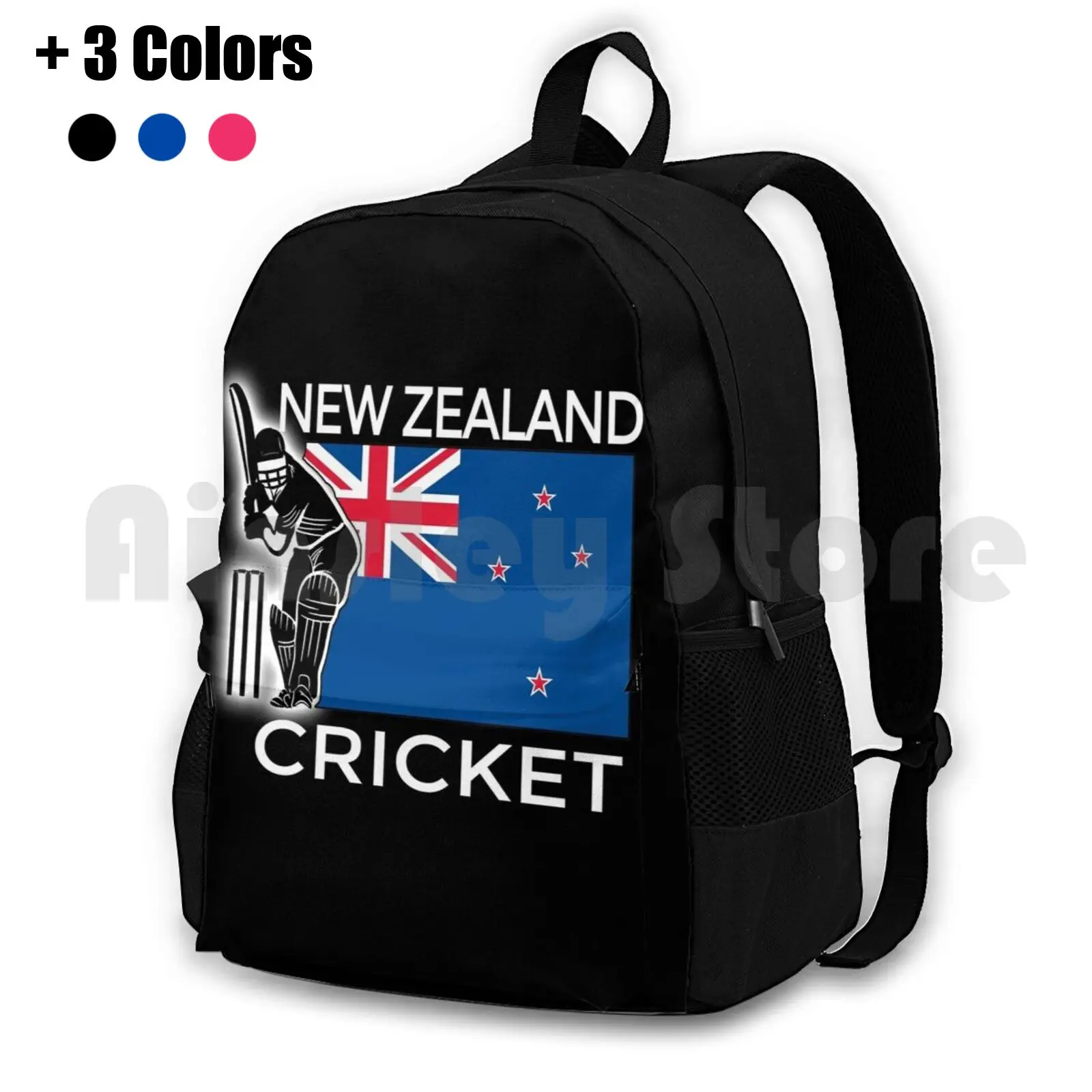 

New Zealand Cricket Outdoor Hiking Backpack Riding Climbing Sports Bag Cricket Bowler Batsman Icc Cricketer Cricket Club Flag