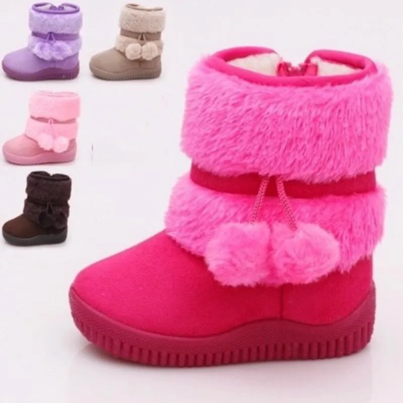 Обувь для девочек зимние детские ботинки уличные теплые плюшевые Повседневная