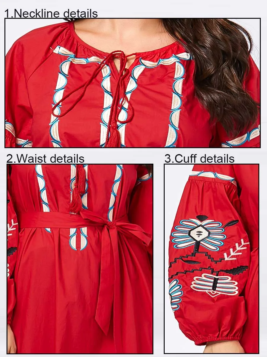 Мусульманское абайя Платье женское с пышными рукавами на шнуровке ОАЭ Турция