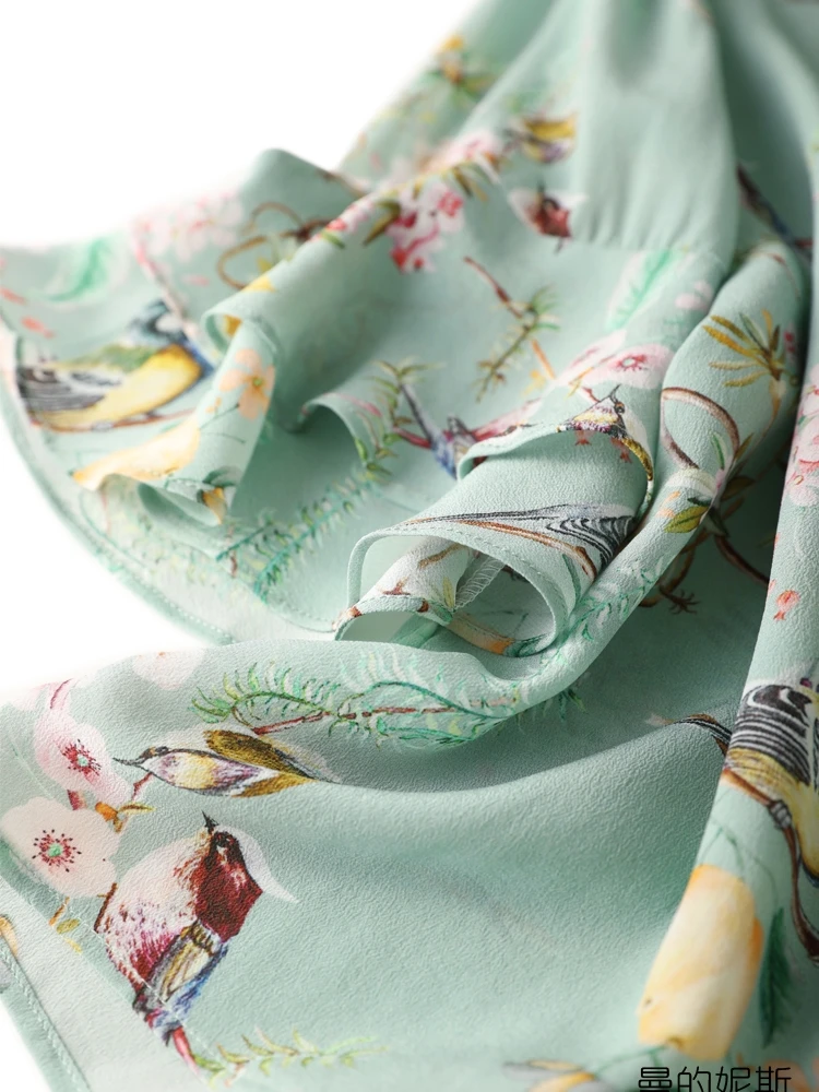 Женская блузка свободного покроя из 100% шелка с круглым вырезом и длинными