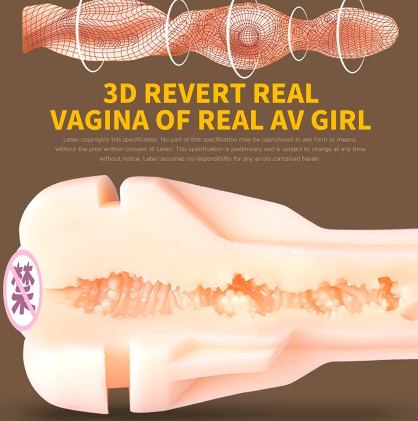 ABS TPE искусственная вагина киска мастурбатор мужской интерактивный Leten