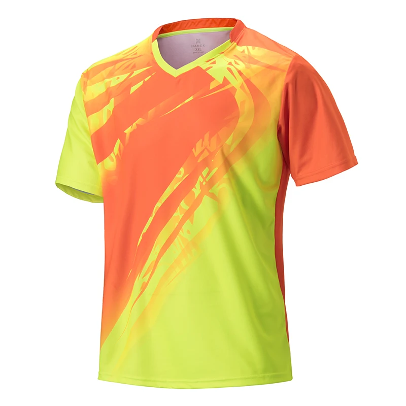 X1639 men orange Мужчины wo мужчины пара короткий рукав теннисные майки Гольф стол Джерси Униформа спортивная одежда рубашка для бадминтона бег Футболка спортивная - Цвет: X1639 men orange