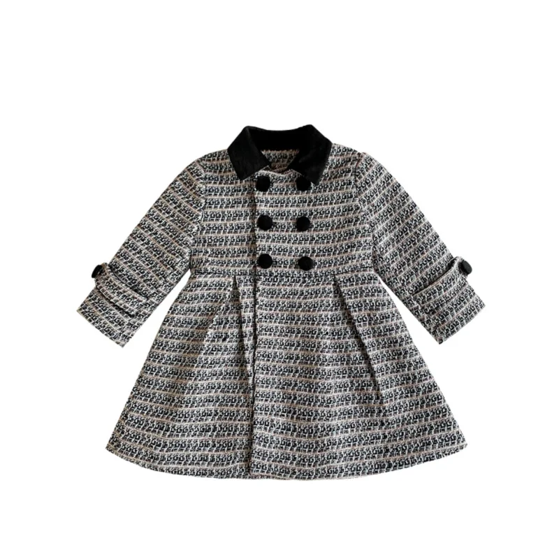 

2-6 Years Autumn Winter Girls Fashion Plaid Thick Warm Coat Baby Kids Children Long Sleeve Jacket Outerwear