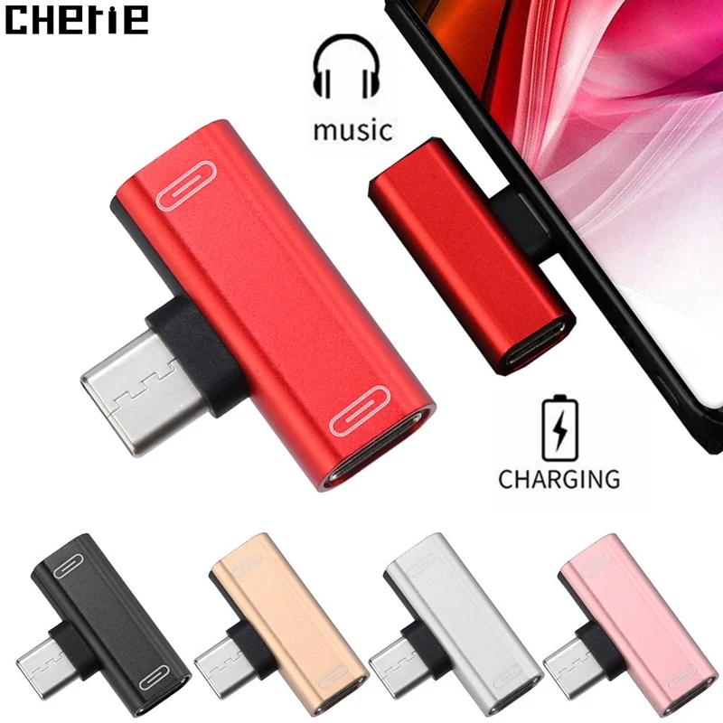 Cherie двойной тип C разъем для зарядки наушников адаптер samsung Xiaomi huawei Oneplus 7T 2 в 1 USB