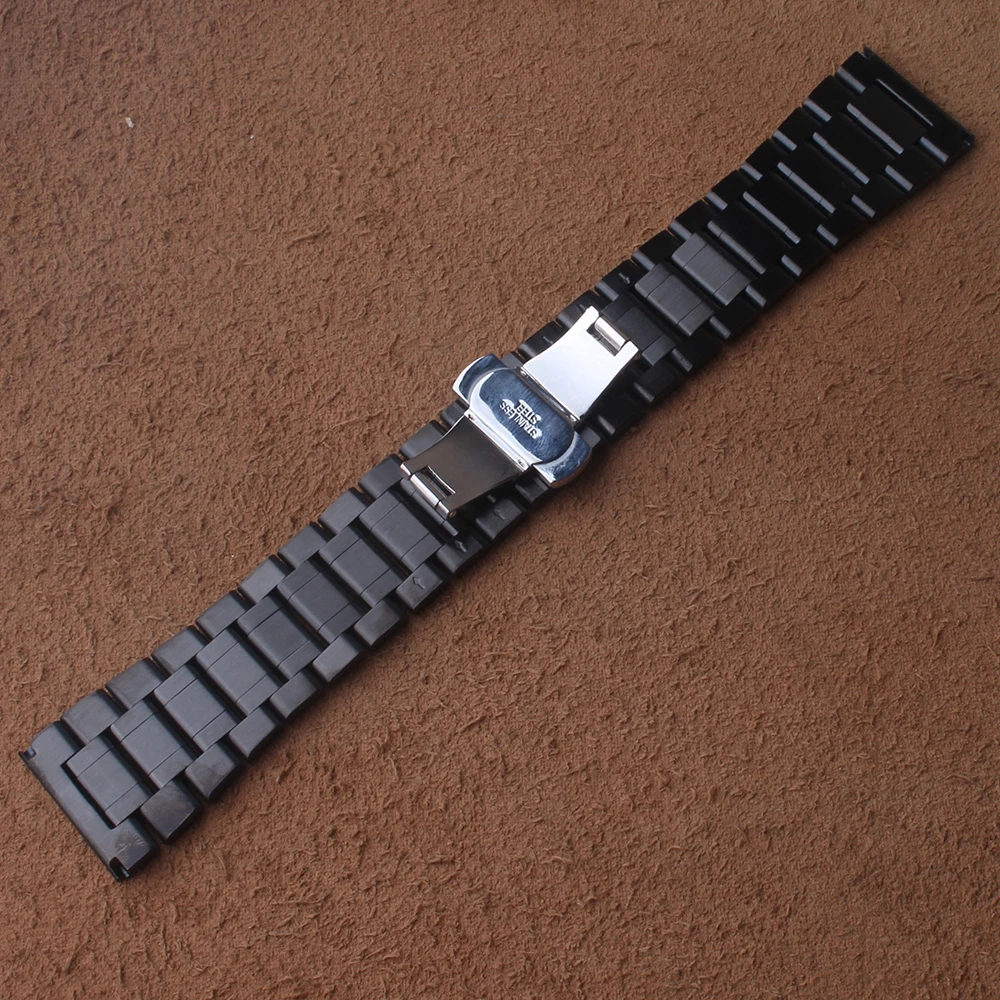 Ремешок для часов мужской из нержавеющей стали металлический браслет наручных