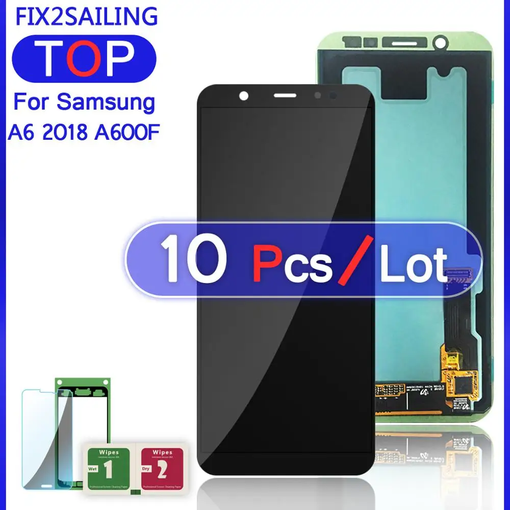 ЖК дисплей для Samsung Galaxy A6/A6 Plus A6 + 2018 A600F A600FN A605F AMOLED 10 шт. сменный сенсорный экран в