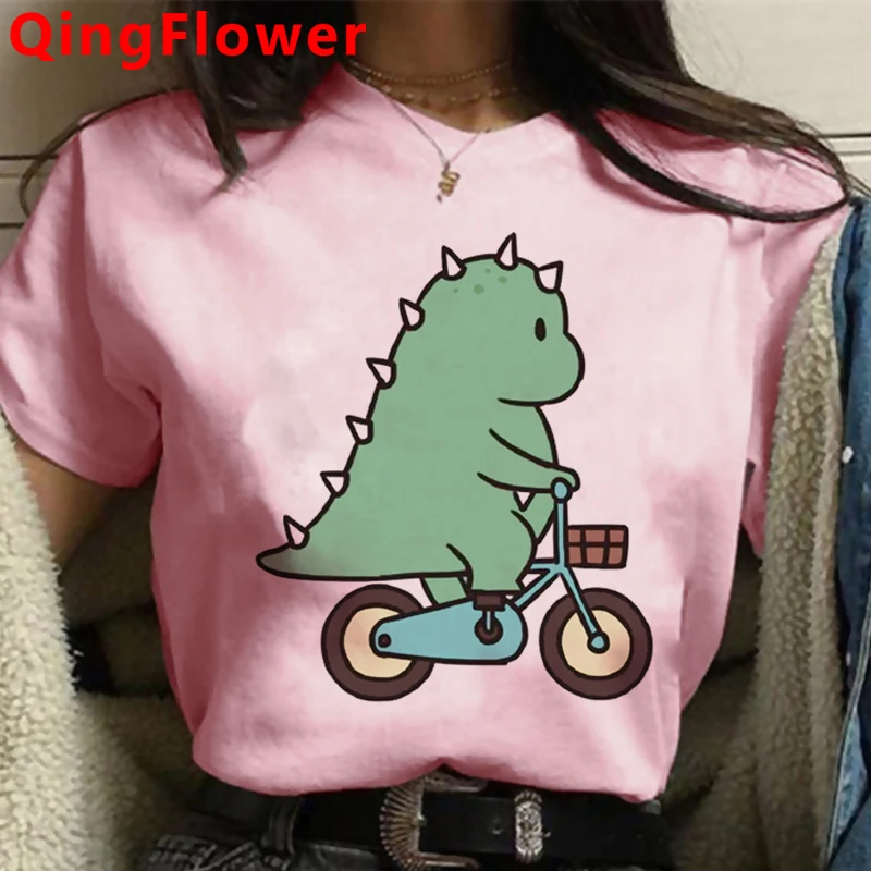

Dinosaur t shirt female grunge kawaii aesthetic white t shirt couple t-shirt