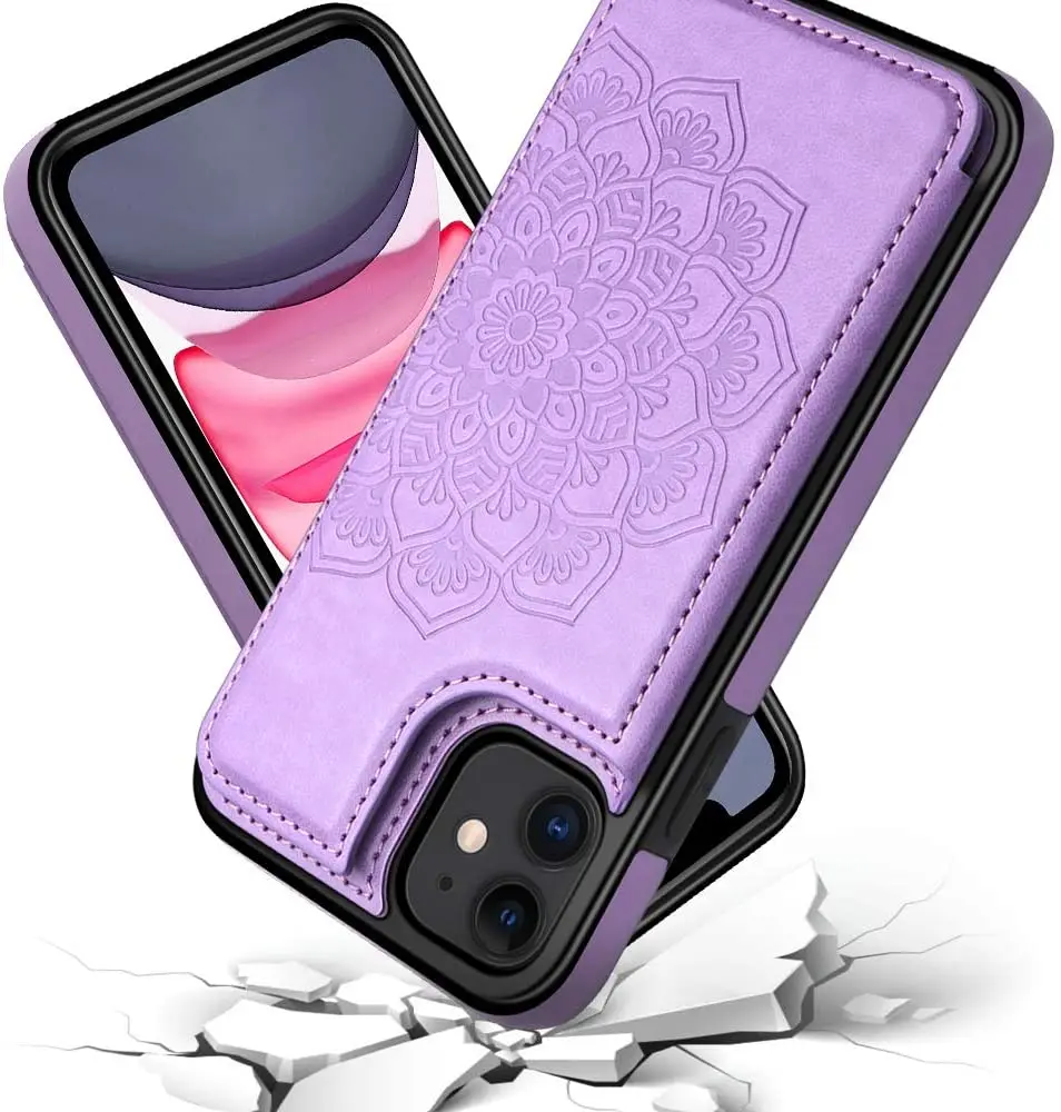 

Phone Case for iPhone 11 6.1 Elegant Flower Magnetic Flip Leather Wallet Case for iPhone 11 with Card Holder for Womewn Girls