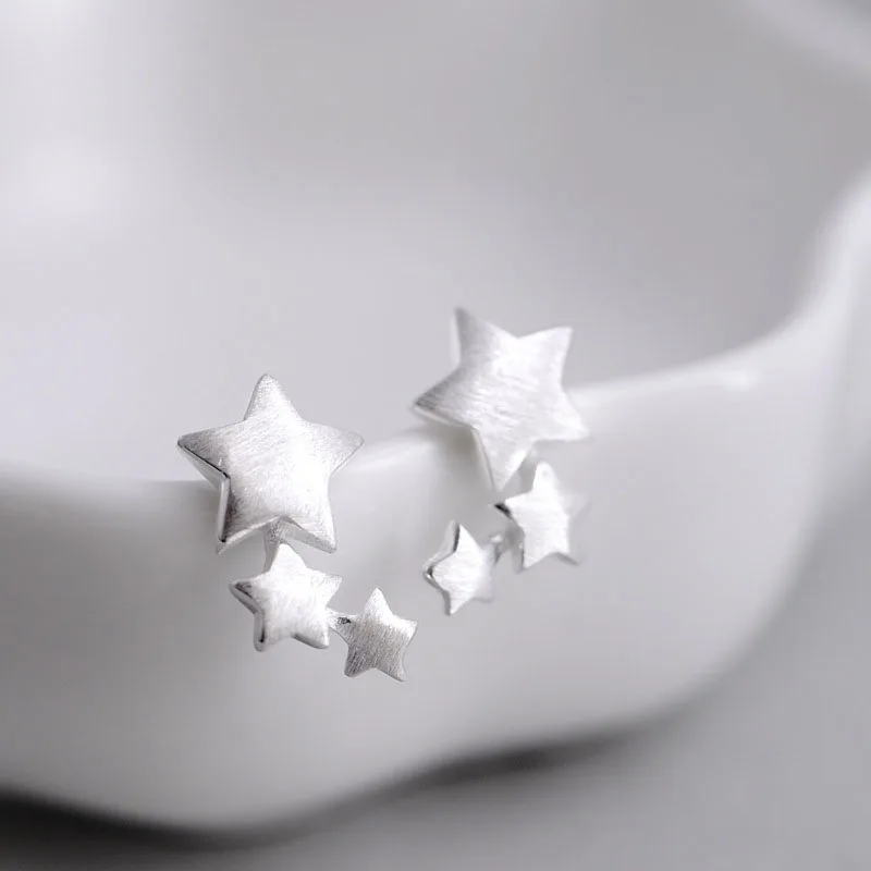 

Fashion Female Silver Color Star Stud Earrings Cute Sweet Mini Stud Earrings For Girls Minimalist Jewelry Gifts 2021