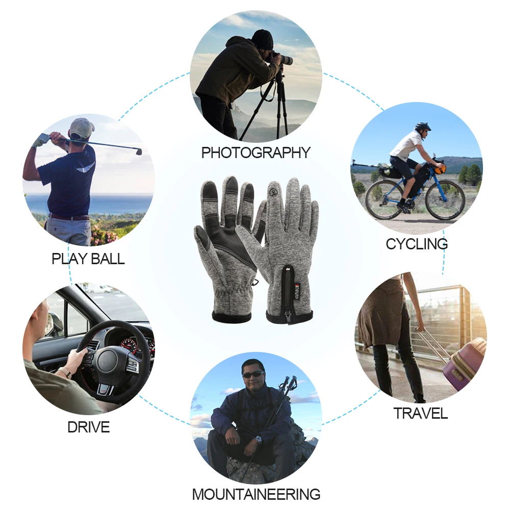 Findway Winter Windproof Warm Gloves Anti Slip Full Finger Touchscreen Cold-proof mountain ski Snowboard Outdoor Sport | Спорт и