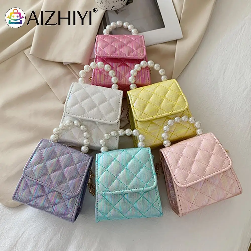 

Модная женская сумка-мессенджер через плечо из искусственной кожи с сетчатым рисунком, повседневная женская сумка-почтальонка с жемчужной ...