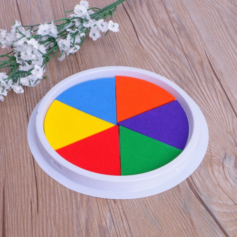 

6 Colors Ink Pad Stamp DIY Finger Painting Craft Cardmaking Large Round For Kids