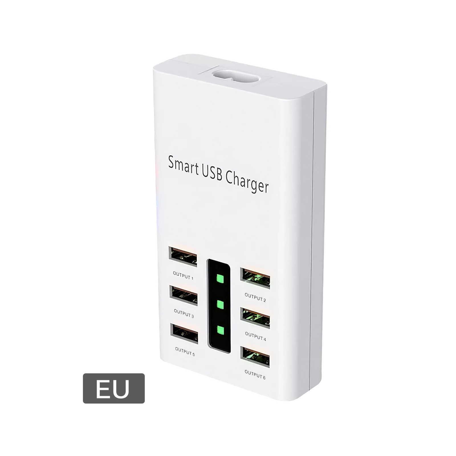 

USB Charging Adapter 30W Universal Intelligent USB Charger With Charging Indicator 6 Output Ports USB Fast Charging Converter