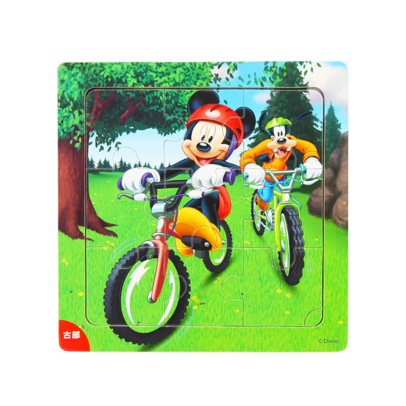 Disney 9 шт/16 шт Белоснежка/София/Микки Минни/замороженная Романтика деревянная коробка головоломка 2-3-4-5 лет детская головоломка - Цвет: Color6-9pcs