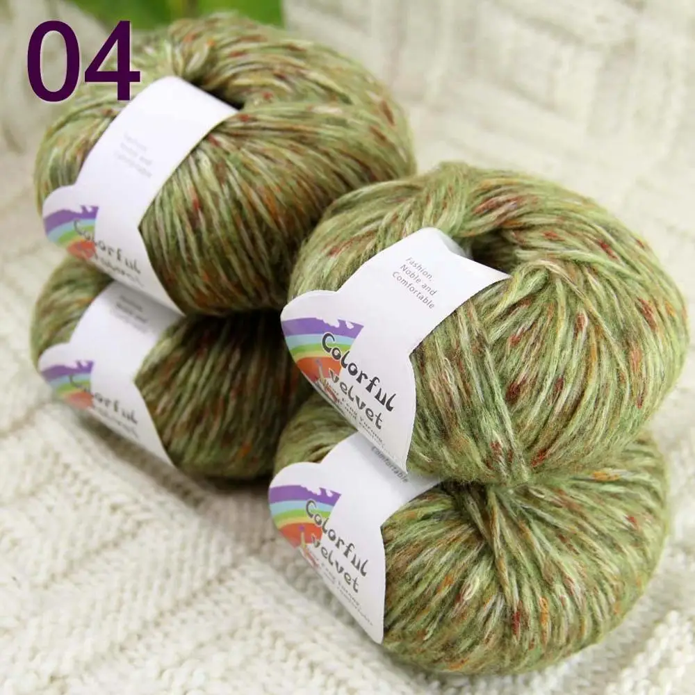 

Sale 4SkeinsX50gr Luxury Soft MOHAIR Colorful Shawls Hand Knit Crochet Yarn Colorful Kiwi 824-04-4