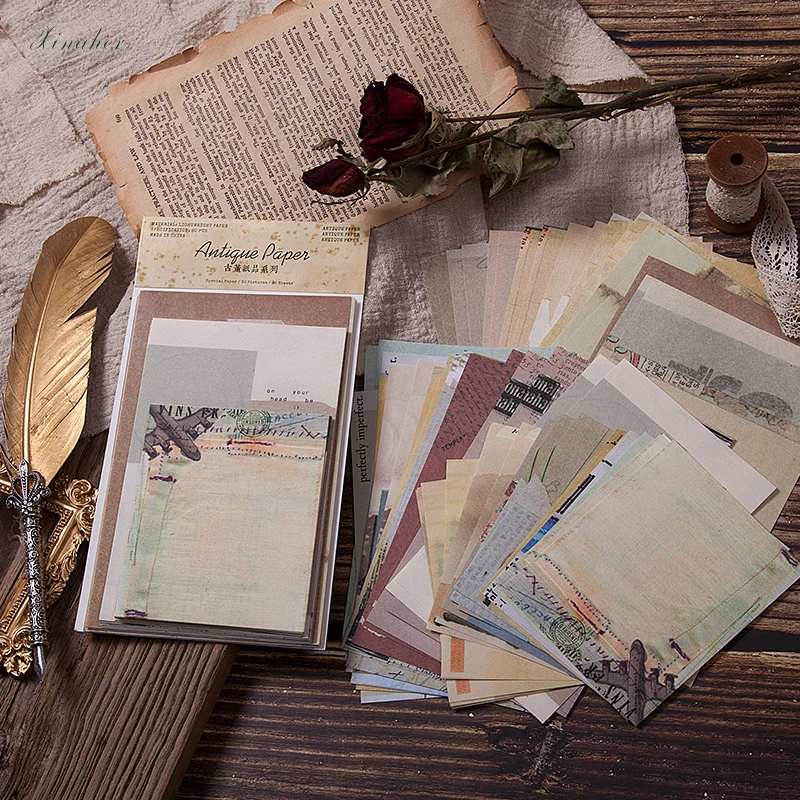 60pcs/set Old Antique Pages Material Paper Junk Journal Planner Scrapbooking Vintage Decorative DIY Craft Background | Дом и сад