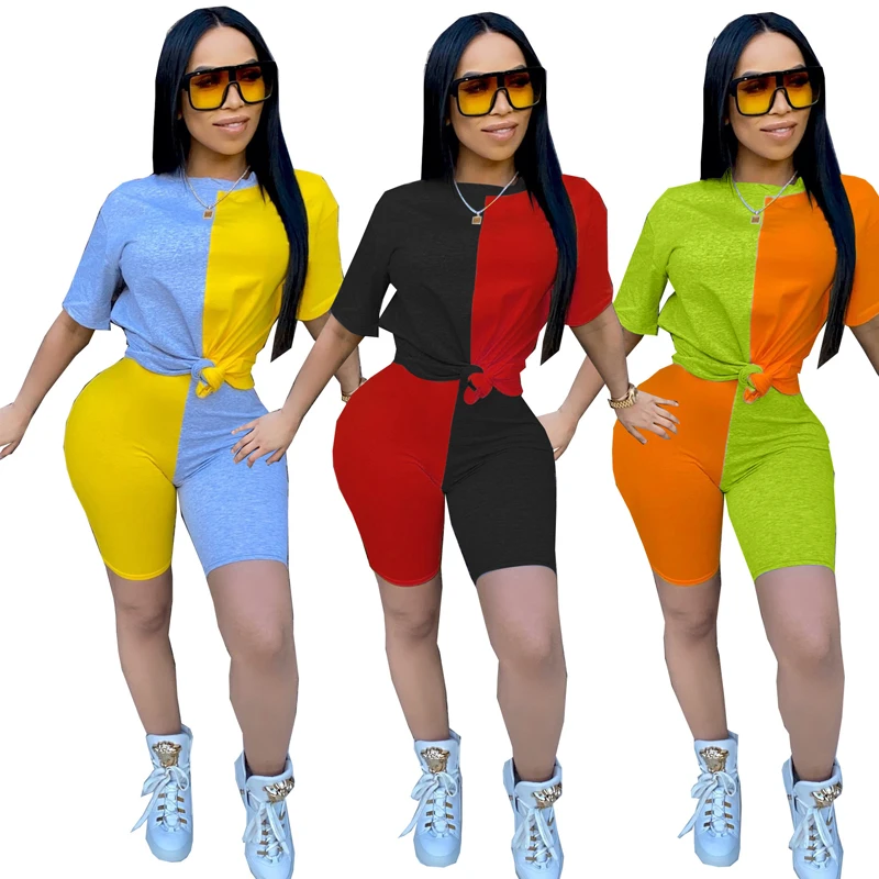 

Women Sport Tracksuit Two Piece Set Summer Short Sleeve Crop Top TShirt Pants Suit Jogging Outfit Club Matching Set Sportswear