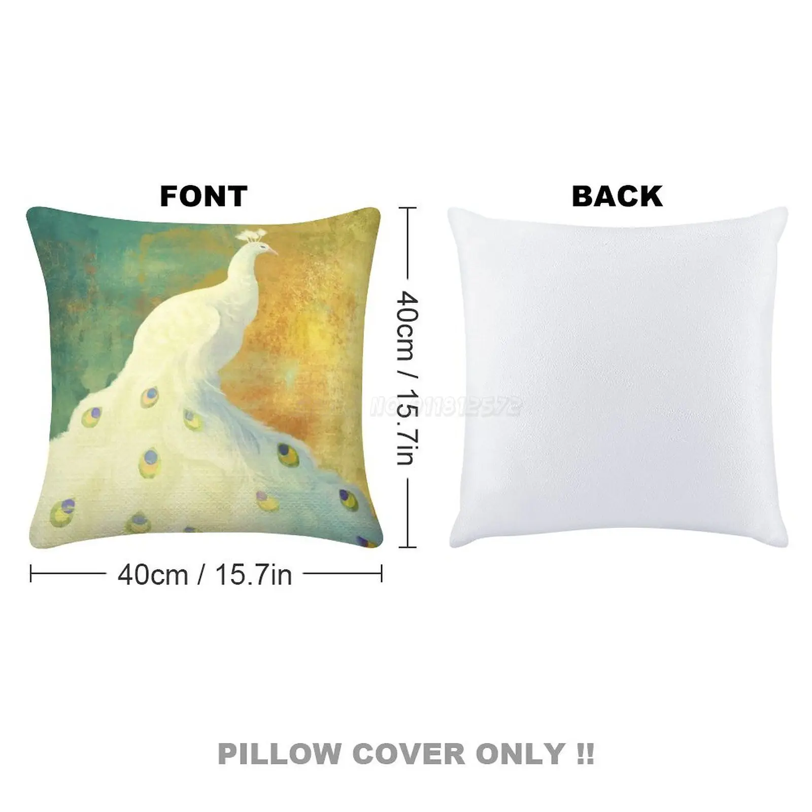 Чехол с павлиньими пайетками и белой подушкой чехол для дивана декоративный