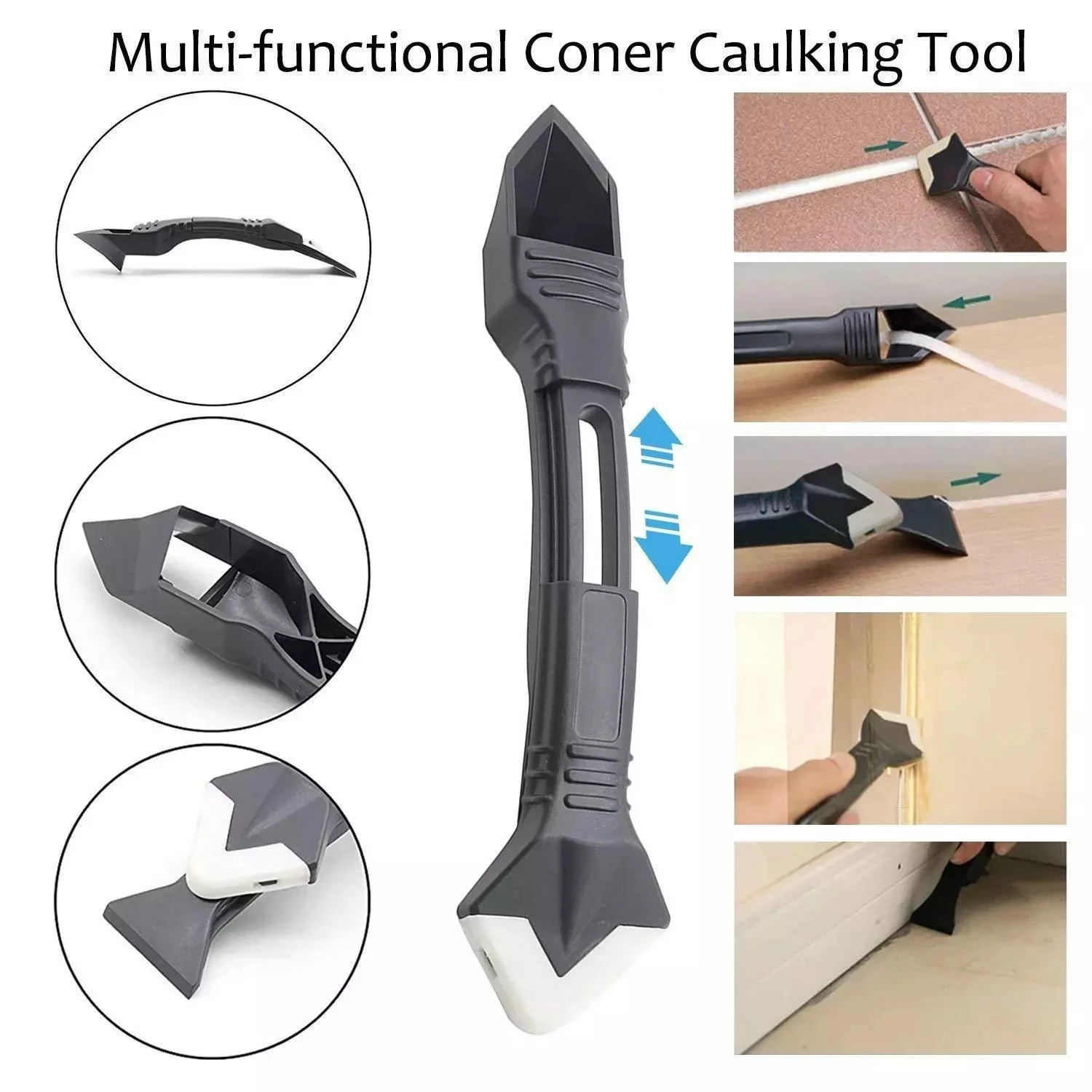

5 in1 Silicone Remover Sealant Smooth Scraper Caulk Finisher Grout Kit Tools Floor Mould Removal Hand Tools Set Accessories