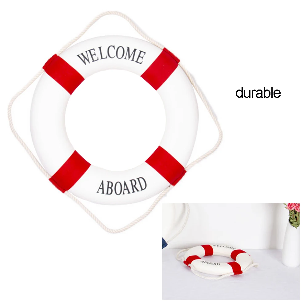 

1pc Creative Mini Life Buoy Ring Shape Door and Wall Hanging Ornaments Decoration Arts Home Pendant Decorations Red 20cm