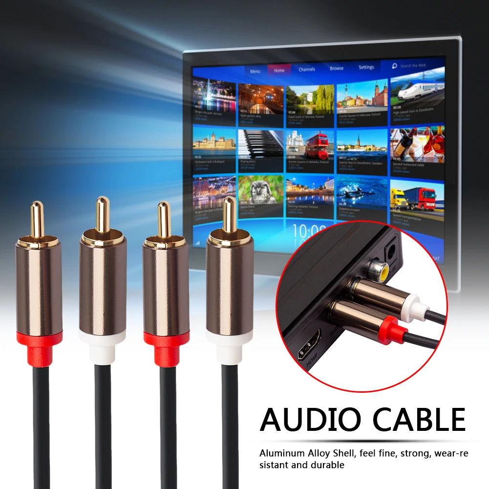 1 м 2 3 RCA к кабель штекер-штекер аудио шнур для домашнего кинотеатра DVD TV