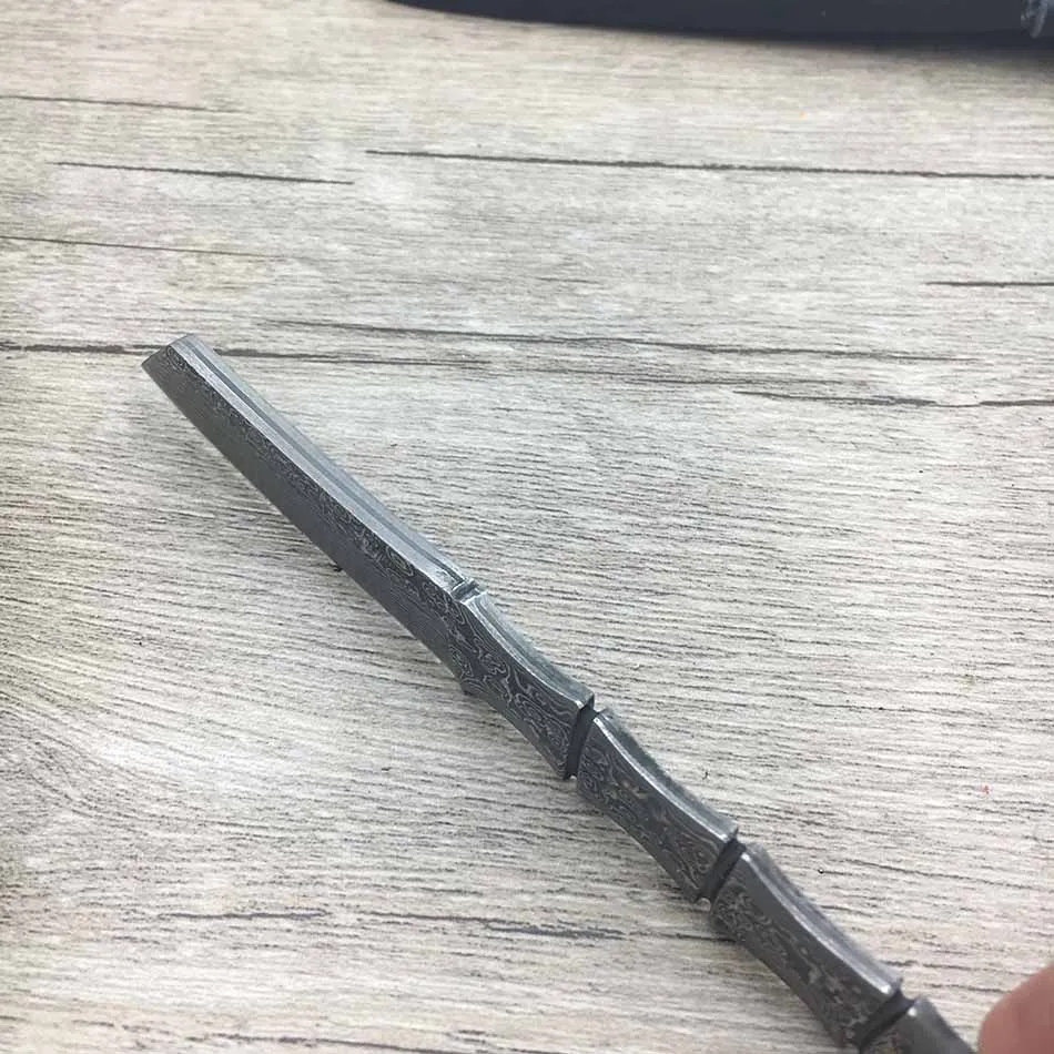 Нож из дамасской стали в форме бамбука для кемпинга переносные охотничьи ножи