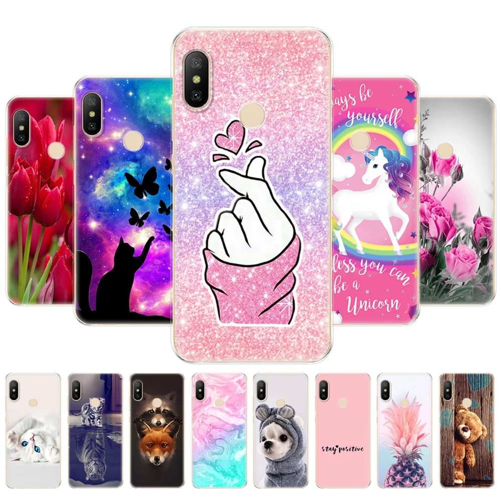 

For Xiaomi MI A2 LITE Case Painted Silicon Soft tpu Back Phone Cases Cover For Xiomi MI A2 LITE Full Protection Coque Bumper