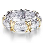 Классические высококачественные кольца Milangirl из циркония с кристаллом желтого золота в виде креста, неизменные Свадебные Кольца для женщин, ювелирные изделия
