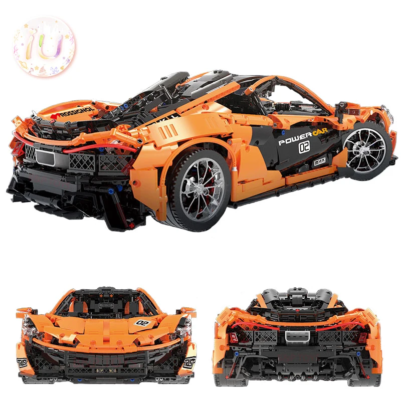 Technic Series MOC-16915 оранжевый гоночный автомобиль RC McLarened P1 модель строительные блоки