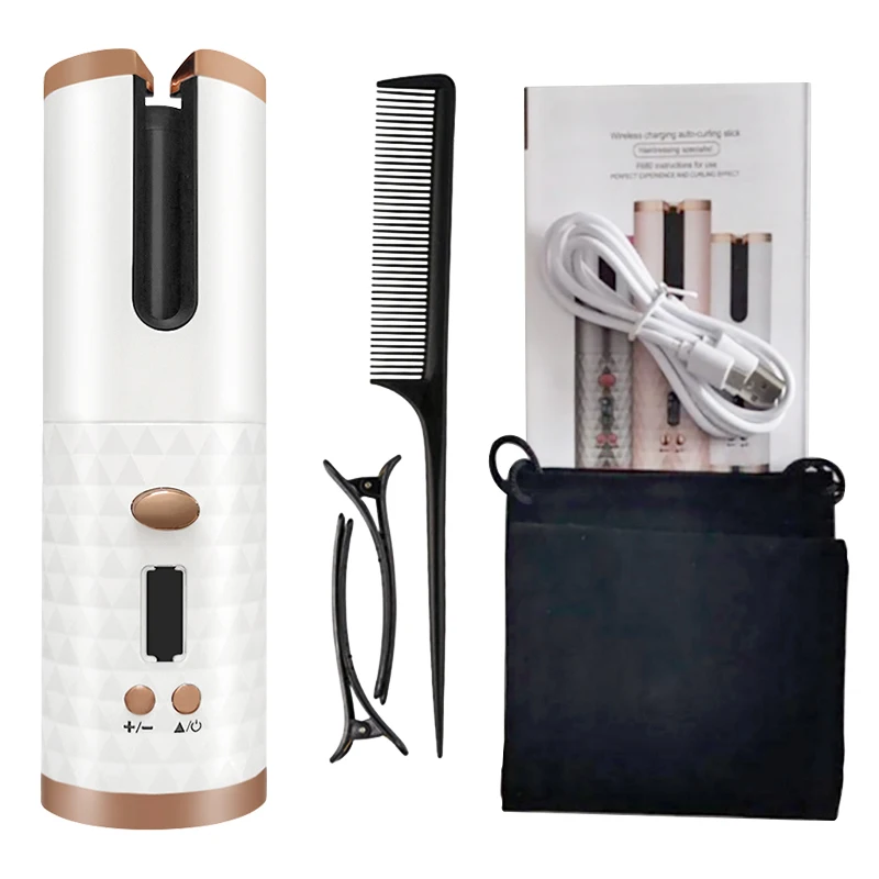

Automatic Hair Curler Auto Ceramic LCD Curling Iron Hair Waver Tongs Beach Waves Iron Curling Wand Air Curler USB Cordless