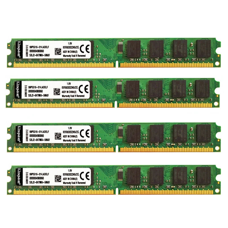 Оперативная память DDR2 2 ГБ 800 МГц, 4 шт., 240 контактов, 1,8 в
