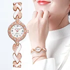 Модные женские кварцевые аналоговые часы наручные маленькие Циферблат из нержавеющей стали Изысканные часы роскошные часы