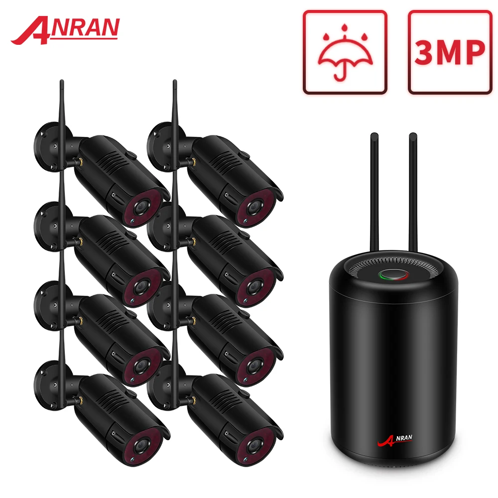 ANRAN1080P HD система безопасности с Wi-Fi 2 МП 8 CH NVR набор беспроводная камер