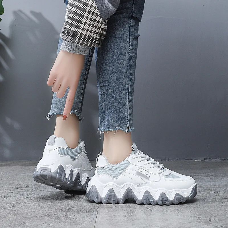 Кроссовки женские сетчатые легкие Вулканизированная подошва плоская модная