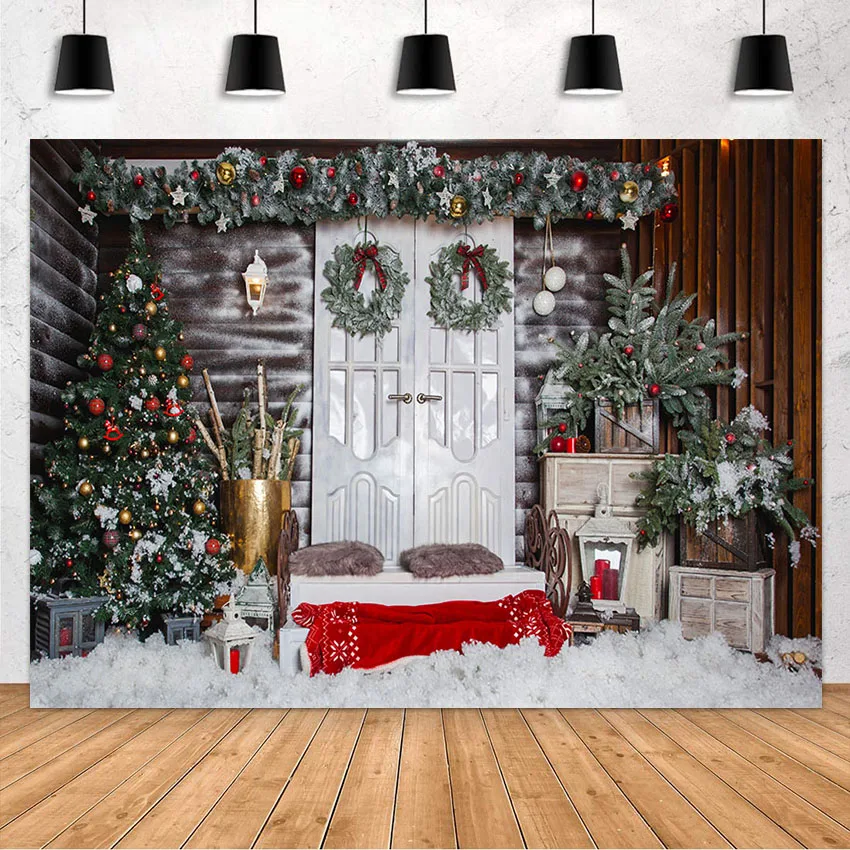 

Фотофон Avezano Рождественская вечеринка тема дерево маленький колокольчик снег деревянный дом украшение фоны для фотостудии