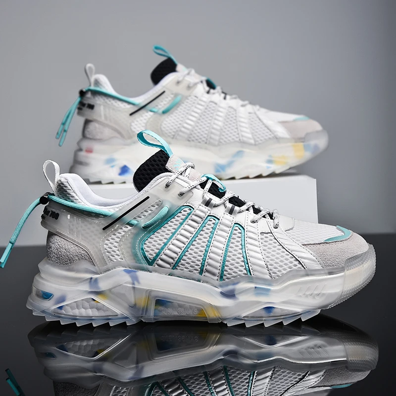 

Classic Men Sneakers Breathable Running Shoes Fashion Antiskid Damping Sports Shoes Outdoor Reflective All-match Jogging Shoes