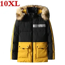 Размера плюс 10XL 9XL 8XL 7XL 6XL 5XL зимняя куртка для мужчин теплая Толстая парка с меховым воротником с капюшоном Мужская парка куртка Мужское пальто