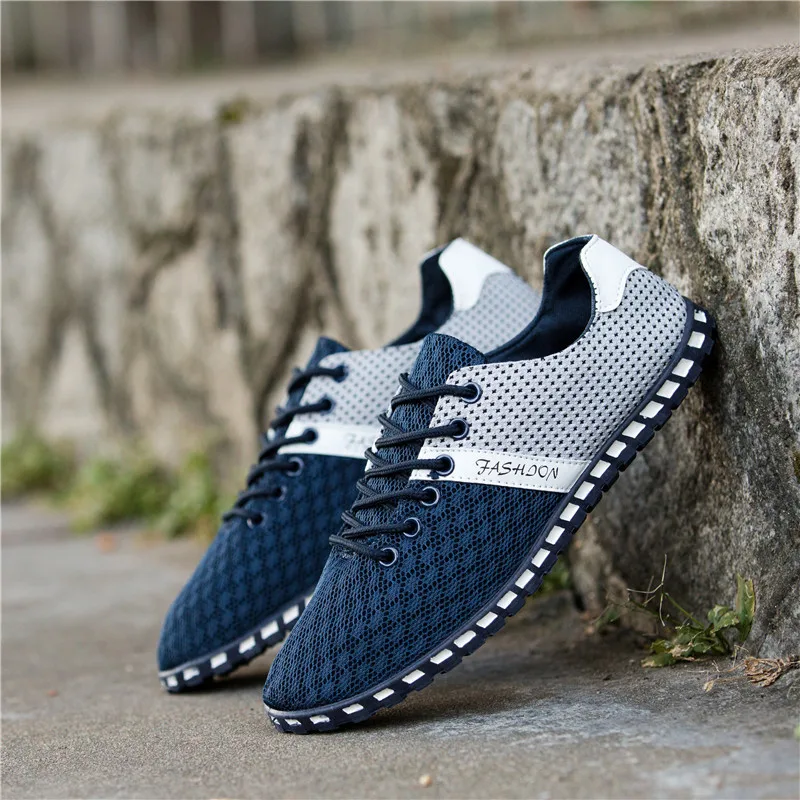 

Men Casual Shoes Spring Air Mesh Fabric Cloth Patchwork Men Loafers Canvas Shoe Mixed Colors Cool Walk Shoes Big Size