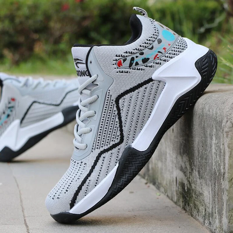 

Summer Basketball Shoes Men Flying Woven Sports Shoes Breathable Comfortable Casual Shoes Men Tennis Shoes Student Sneakers Male