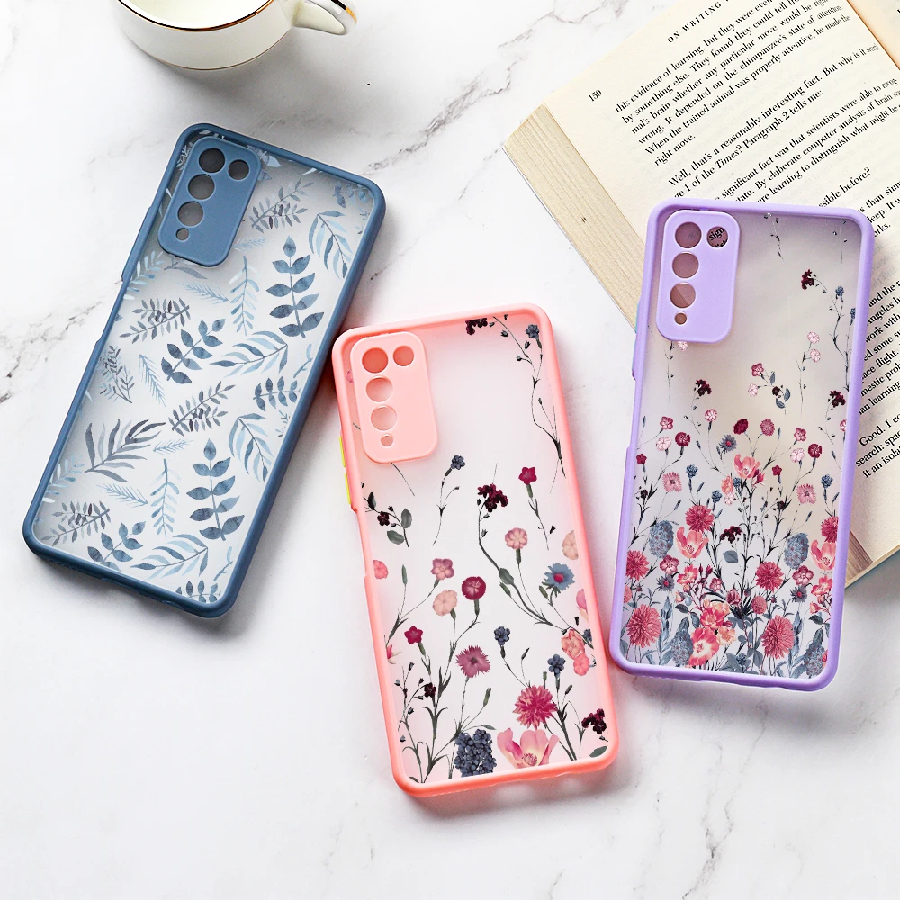 

Case For Honor 8X Case Lens Protection Silicone Honor 50 9X 9A 9C 20 P30 P20 Pro Huawei Mate 30 Nova 6 SE Y7P Y6P Floral Carcasa