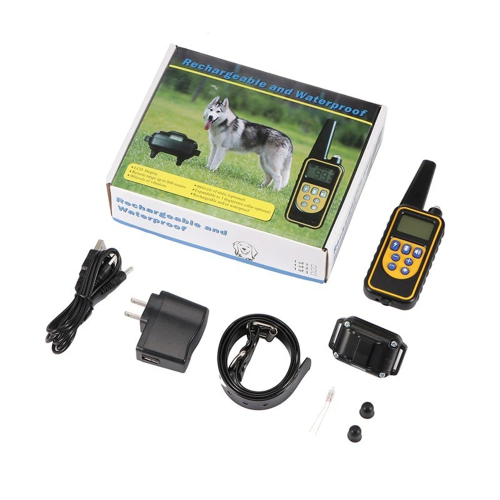

880m Electric Dog Training Collar Pet Remote Control Waterproof Rechargeable Collar Shock Sound For Pet Dogs