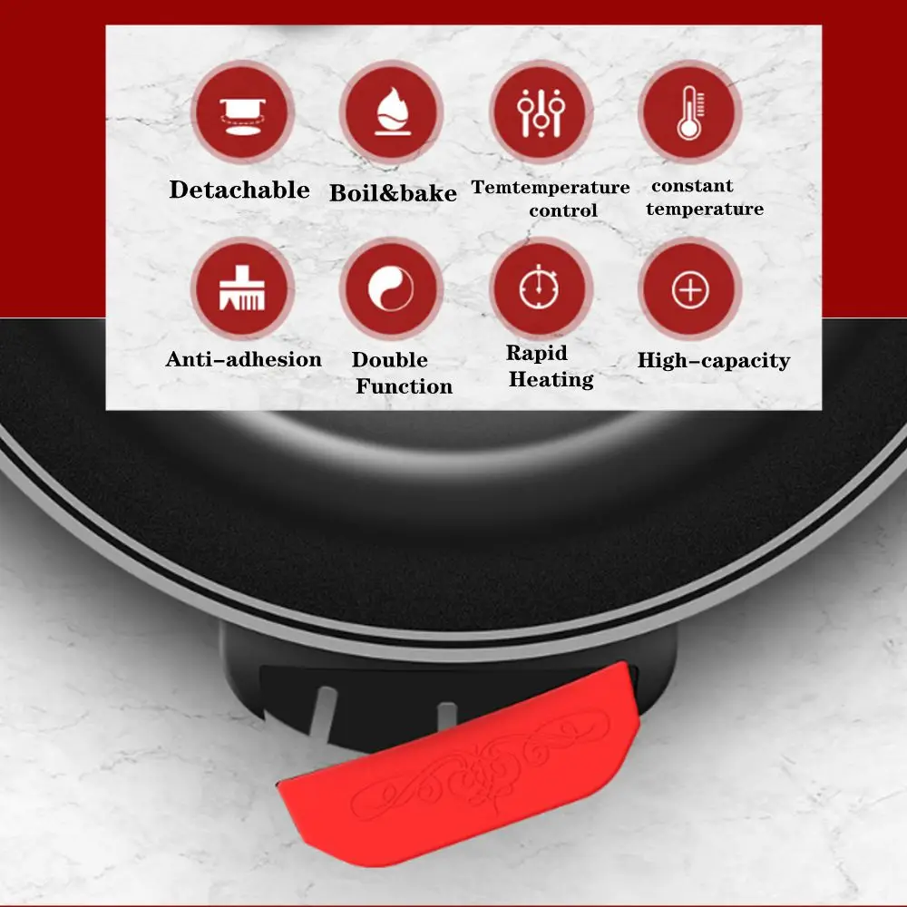 Продажа 220 В 1350 Вт 2 в 1 Электрический горячий горшок печь бездымного барбекю машина дома угольный гриль для барбекю в помещении жаркое тарелка Мульт...