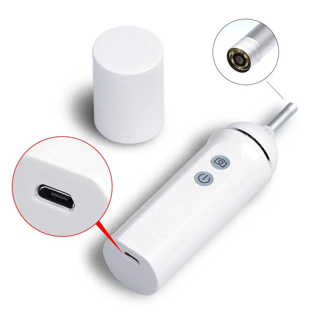 

WiFi Wireless Visual Earpick HD Earwax Clean Tool Cleaning 5.3mm White