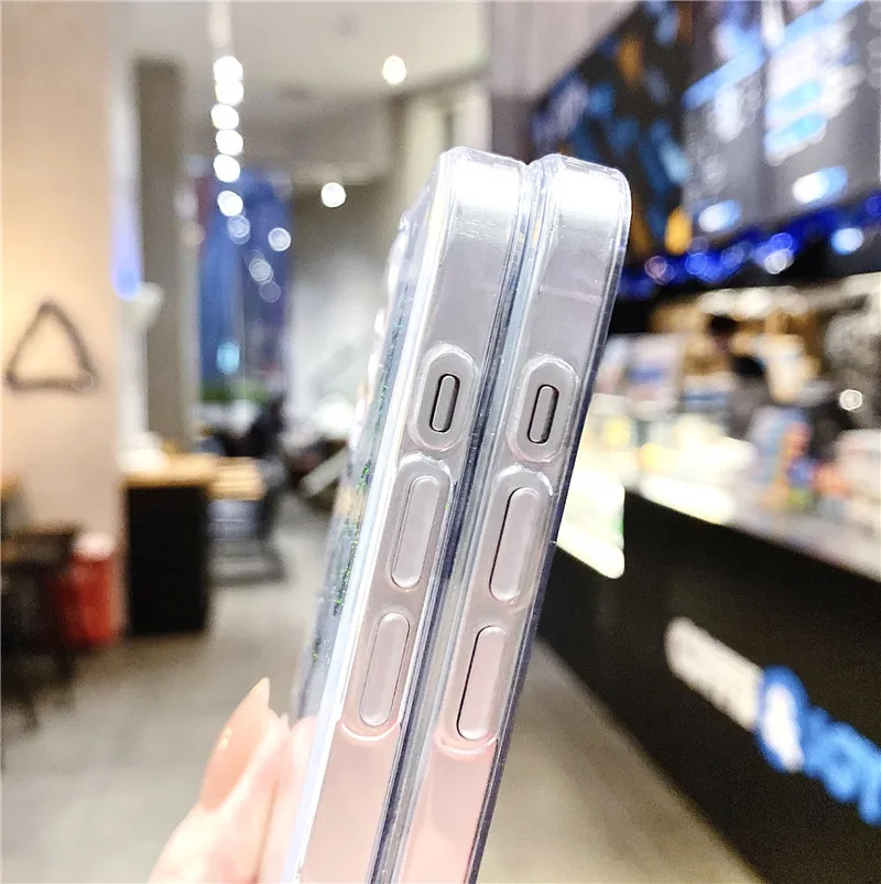 

Cute Cartoon Shining Plating Butterfly Transparent Phone Case For 12 11Pro XR X XS Max 8 7 Plus SE2 Clear Laser Back Cover Capa