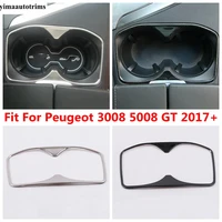 silver stainless steel interior accessorries console water cup holder frame cover trim fit for peugeot 3008 5008 gt 2017 2022