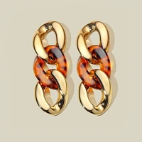 vintage ab color chain buckle earrings womens metal acrylic earrings long tassel drop earrings jewelry gift wholesale 2021