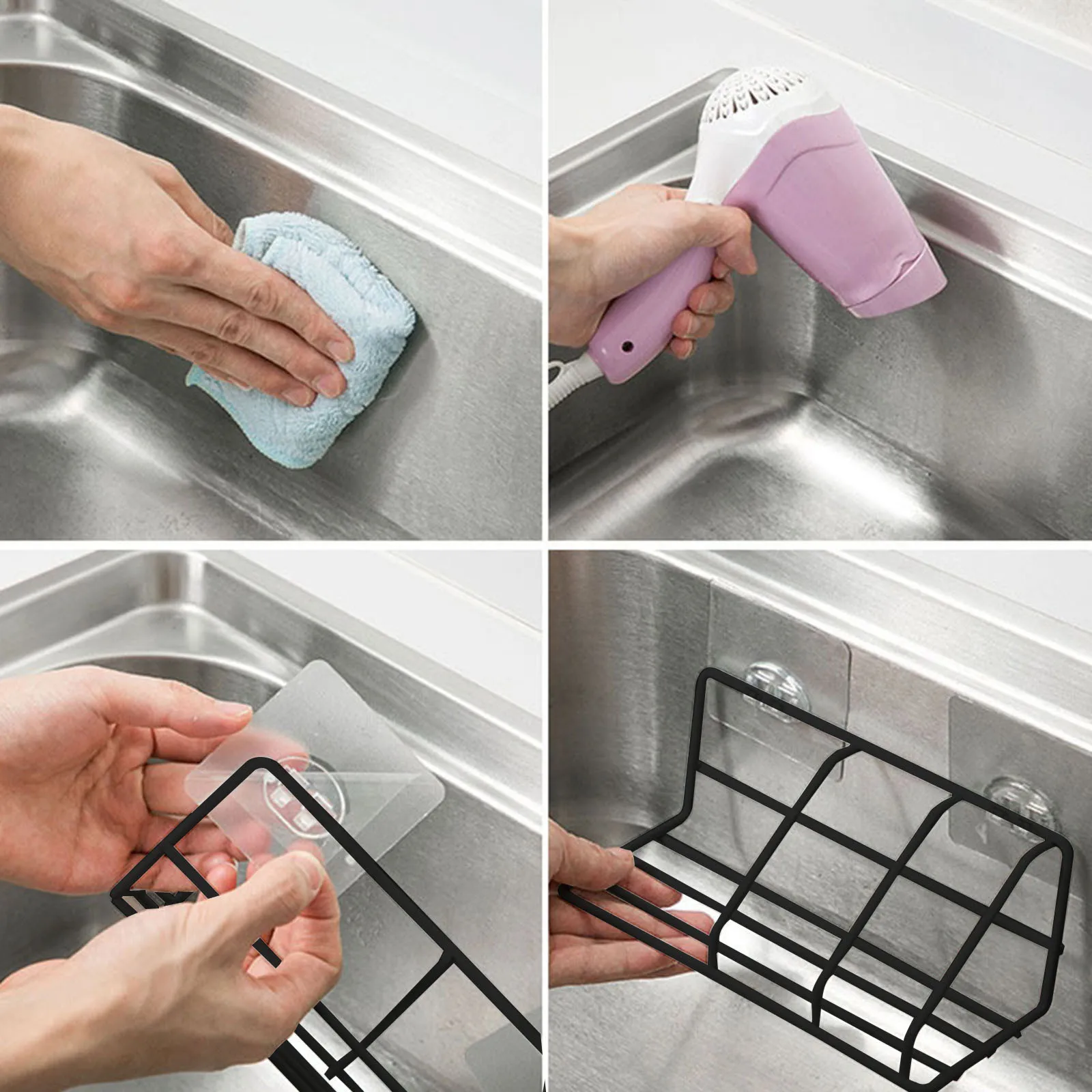 Полка для ванной кухонная полка раковины клейкая стойка хранения губка