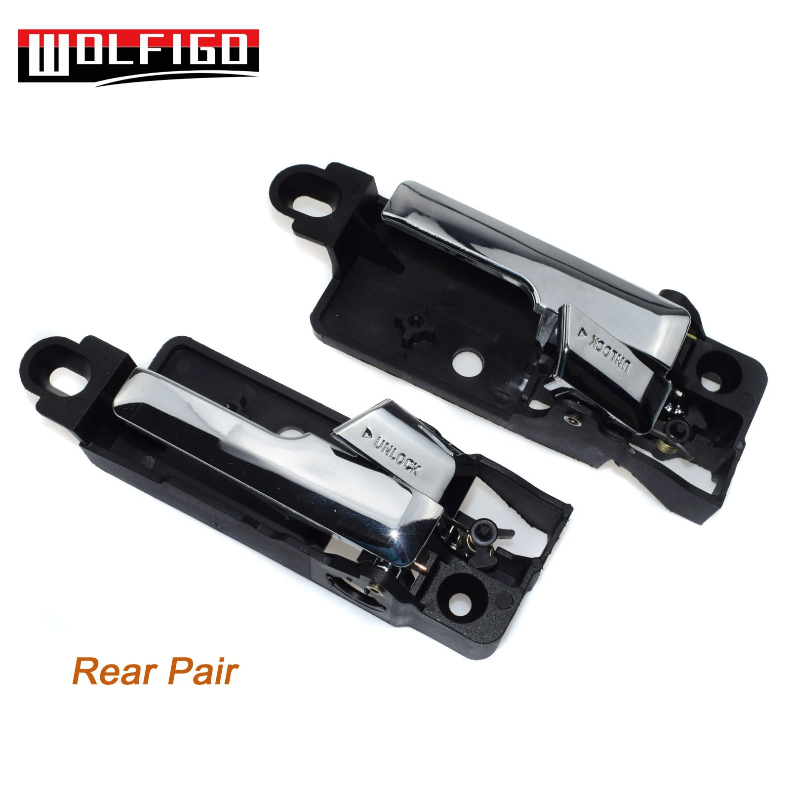 WOLFIGO Хромированная ручка межкомнатной двери для Ford Fusion Lincoln MKZ Mercury Milan 6E5Z5422600, 6E5Z5422601B, 6E5Z5422600A, 6E5Z-5422601 - Цвет: Rear Pair