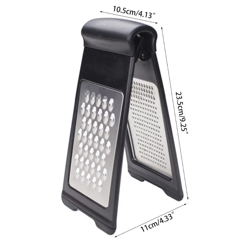 

Cheese Grater Shredder Stainless Steel - Food Grater for Kitchen - Vegetable Grater - Two Fold Grater - Fruit Grater Gray